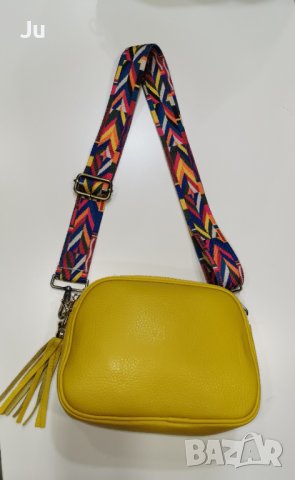 ✨Чанта Естествена кожа ✨Нова ✨Цветна Дръжка ✨Шарена дръжка, снимка 9 - Чанти - 39369757