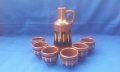 Ретро керамичен комплект за греяна ракия, каничка и 6 чашки, снимка 1 - Антикварни и старинни предмети - 40597896