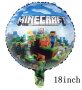 Minecraft Майнкрафт кръгъл фолио фолиев балон хелий или въздух рожден ден, снимка 3