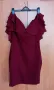 Рокля Бордо с волани, снимка 2