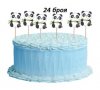 24 бр Панда топери клечки украса декорация за мъфини кексчета парти рожден ден