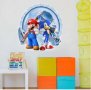 Соник Sonic и Супер Марио Super Mario самозалепващ стикер лепенка за стена и мебел детска стая, снимка 2