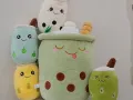 Плюшена играчка възглавничка Бабъл шейк Boba Tea Bubble Tea Cup, снимка 4