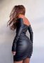 💥Уникална и модерна дамска кожена рокля💥, снимка 3
