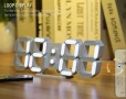3D LED дигитален стенен часовник, дистанционно, температура, аларма, снимка 1