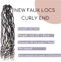 Екстеншъни за коса Faux Locs, сплетени, 60 см (пакет от 8), #1B, снимка 4