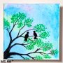 Влюбените птички " Акварел , снимка 1 - Картини - 38119027