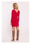 Рипсена мини рокля в червен цвят M819 MOE, снимка 3