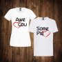 Тениски за двойки с щампи, мъжка тениска + дамска тениска AWESOME COUPLE, снимка 1 - Тениски - 26330495