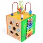 Сортер кубче, дървен детски сортер куб, образователна интерактивна играчка, игра, подарък за дете, снимка 1