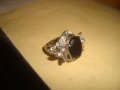 ПРЕКРАСЕН ФЛОРАЛЕН АР НУВО ПОСРЕБРЕН ПРЪСТЕН с ЮВЕЛИРНО ФАСЕТИРАН ГОЛЯМ МАРКАЗИТ и ЦИРКОНЧЕТА 70571, снимка 4