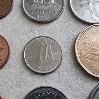 Канада. 1,5, 10, 25 цента  и 1 долар . 12 бр. различни до една монети., снимка 10 - Нумизматика и бонистика - 44857080