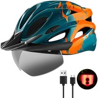 Нов Многофункционален шлем каска за колоездене Регулируем, LED Осветление, снимка 7 - Части за велосипеди - 43498832