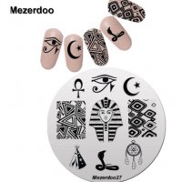 Mezerdoo27 Египет кръгла плочка / щампа шаблон за печат на нокти Mezerdoo, снимка 1 - Продукти за маникюр - 28466428
