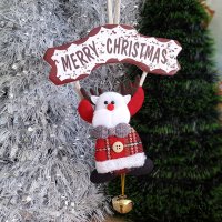 Коледна висяща фигура с табелка Merry Christmas и звънче, снимка 4 - Декорация за дома - 26861644