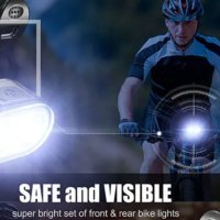 LED Комплект фар и заден стоп за велосипед и тротинетка, водоустойчиви с акумулаторна батерия, снимка 8 - Велосипеди - 40614737