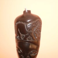  Африканска маска от абанос със слон от Малави, снимка 3 - Антикварни и старинни предмети - 27471507