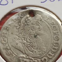 Сребърна монета 15 кройцера Леополд първи Кремниц Унгария 13681, снимка 6 - Нумизматика и бонистика - 42987579