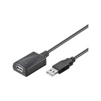 Goobay 68876 активен USB 2.0 удължителен кабел, златен, черен, 5 м дължина, снимка 1 - Кабели и адаптери - 43475598