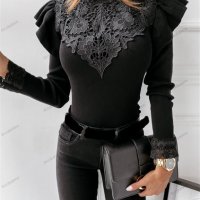 Дамска блуза с дълъг ръкав и кръгло деколте, 3цвята - 024, снимка 12 - Блузи с дълъг ръкав и пуловери - 43614661