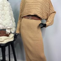 Плетен сет / комплект пола с блуза , снимка 1 - Поли - 43318293