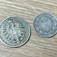Лот 1 марка + 1/2 марка, Германска империя - сребърни монети, снимка 2 - Нумизматика и бонистика - 40427229