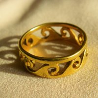 Позлатен сребърен пръстен, снимка 3 - Пръстени - 27752890