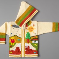  Кремава перуанска детска жилетка, размери от 0 до 7 години , снимка 1 - Детски пуловери и жилетки - 35537343