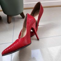 Червени обувки - номер 37, снимка 4 - Дамски елегантни обувки - 42995318