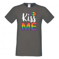  Мъжка тениска Kiss Me multicolor Прайд,Празник.Повод,Изненада, снимка 4 - Тениски - 37102936