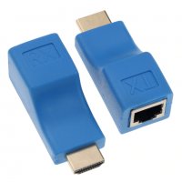 HDMI Extender/удължител с RJ45 порт/LAN кабел Full HD до 30м + Гаранция, снимка 1 - Кабели и адаптери - 32898706
