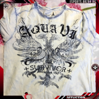 Автентична мъжка тениска Aqua VI Survivor White - Blue Wash размер М, снимка 1 - Тениски - 29668060