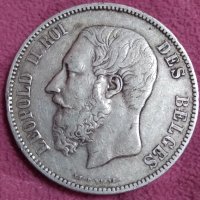 5 франка Белгия 1873, снимка 3 - Нумизматика и бонистика - 42950808