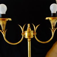 Настолна лампа от месинг с позлата 4.5 кг. , снимка 3 - Настолни лампи - 32473457