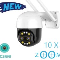 IP Куполна камера ICSEE с 2 лещи х 10 zoom 5mp, снимка 1 - Камери - 43816465