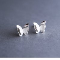 Сребърни Обеци 3D Пеперуда - 925 печат сребро BT405, снимка 3 - Обеци - 28148431