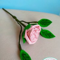 Ръчно изработена роза от плат, снимка 4 - Декорация за дома - 32385009
