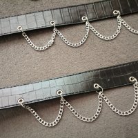 Нов дамски кожен колан за талия-ханш със синджири р-р S, M, L, снимка 9 - Колани - 44017919