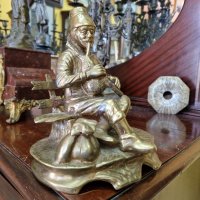 Страхотна антикварна френска бронзова фигура статуетка пластика , снимка 3 - Антикварни и старинни предмети - 40139117