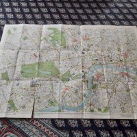 Стара карта на Централен Лондон, снимка 3 - Други ценни предмети - 44002833