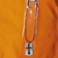 Ново колие с каишка медальон с висулка кръст в метална плочка модни бижута за подарък за Свети Вален, снимка 9 - Колиета, медальони, синджири - 38319851