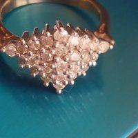 Златен пръстен с 1ct диаманти/ 25 броя/ Договаряне!!! , снимка 3 - Пръстени - 40746180