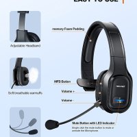 TECKNET Trucker Bluetooth слушалка с шумопотискане на микрофон,55H Hands Free, снимка 7 - Слушалки и портативни колонки - 40665857