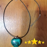 Красива модна минерална висулка с форма на сърце от зелен минерал малахит колие за мъже и жени бижут, снимка 14 - Колиета, медальони, синджири - 38327454
