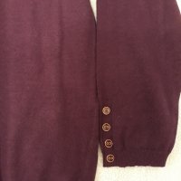 Тъмно лилава фино плетиво блуза по врата с дълъг ръкав, много приятна и мека материя, снимка 4 - Блузи с дълъг ръкав и пуловери - 37455773