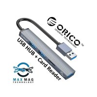 Orico хъб USB3.0/2.0 HUB 3 port + card reader, Aluminum - AH-A12F-GY, снимка 1 - Други - 43061311