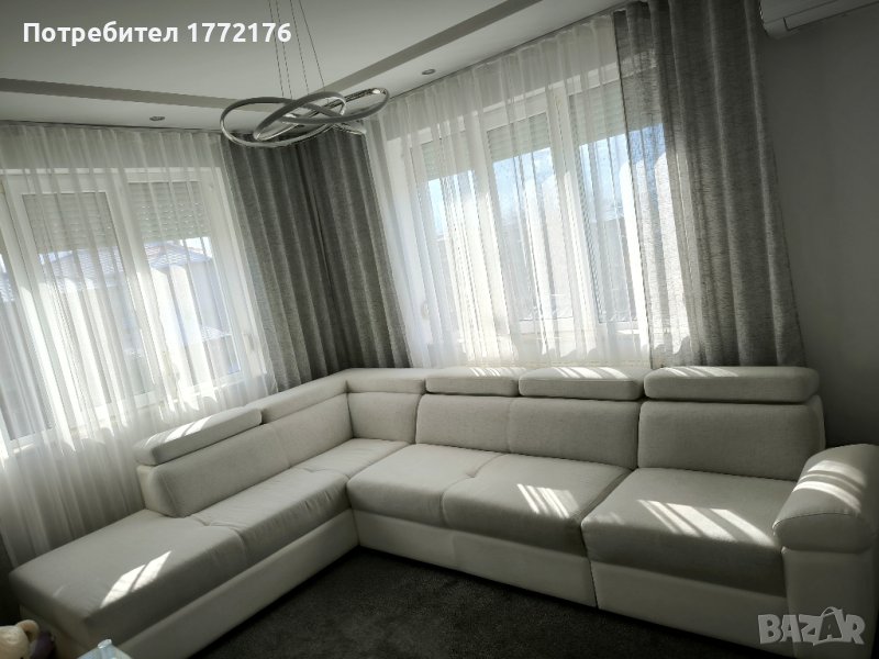 Бял ъглов диван, снимка 1