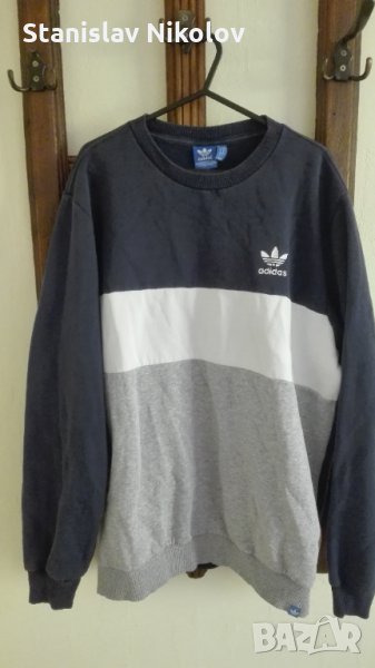 Блуза Adidas Originals blue/white crewneck, Size L, снимка 1
