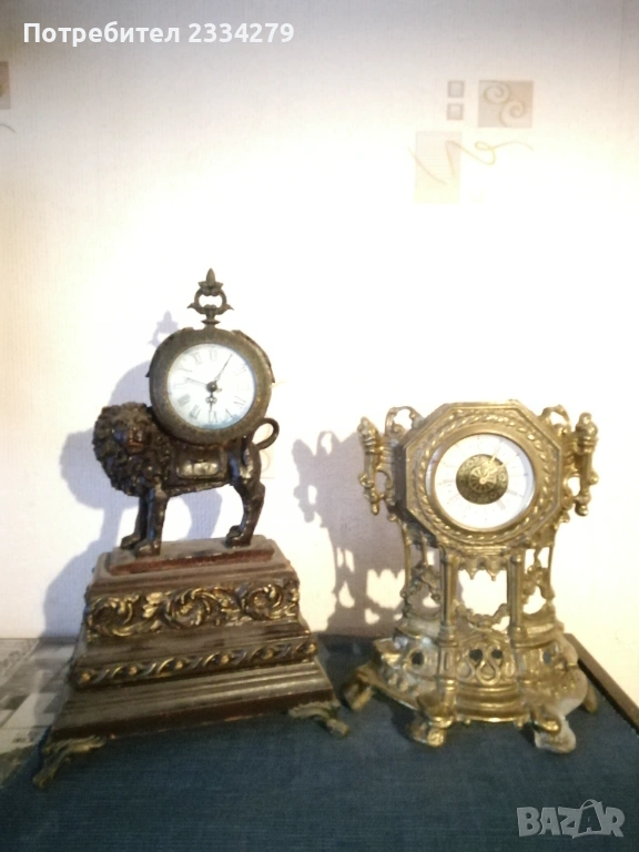 Стари каминни часовници, настолни флоренциански, бароков стил, работещио , снимка 1