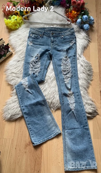 Накъсани дънки чарлстон, снимка 1